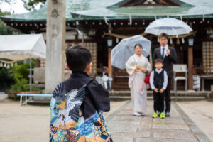家族写真_吹田_江坂神社_七五三