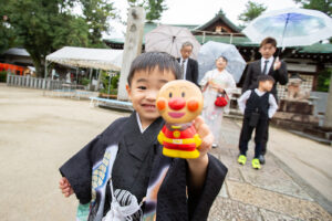 家族写真_吹田_江坂神社_七五三